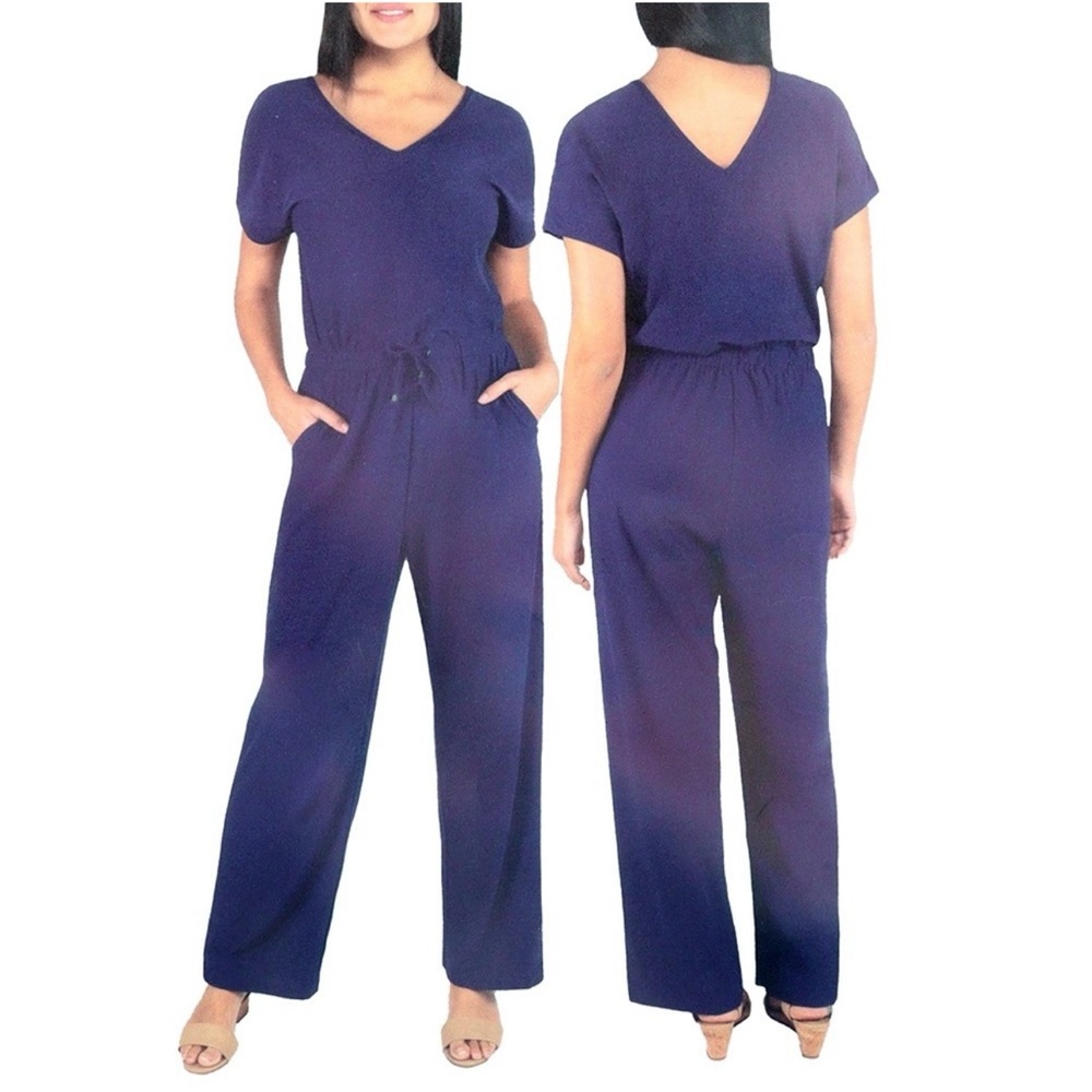 SANSARA new navy blue jumpsuit size L/G NWT
